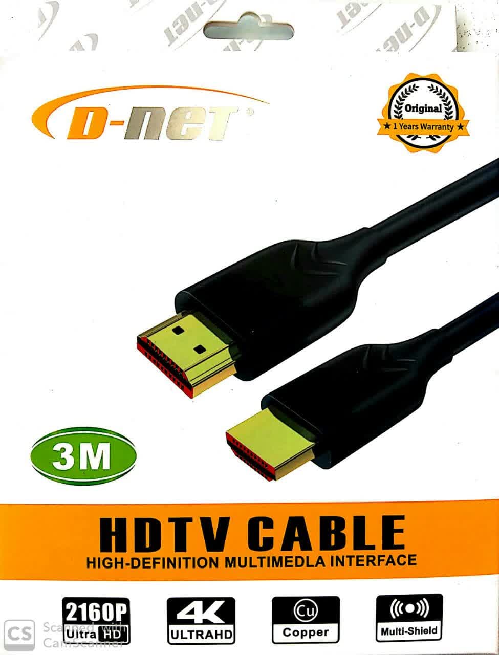 کابل HDMI دی نت مدل HDTV-CABLE طول 3 متر