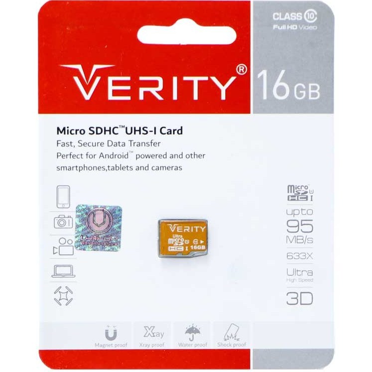 رم میکرو وریتی 16 گیگابایت مدل VERITY 633x ا VERITY 633X 16GB Micro SD Card